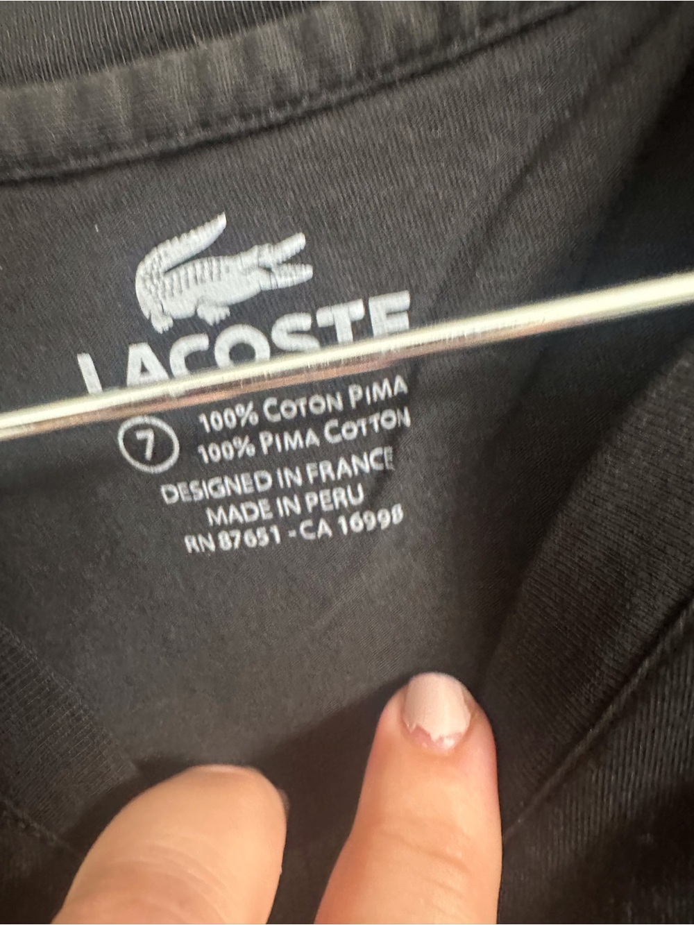 Lacoste tee t-shirt top size 7 which is size XXL men
Black, v neck - Picture 4 of 5